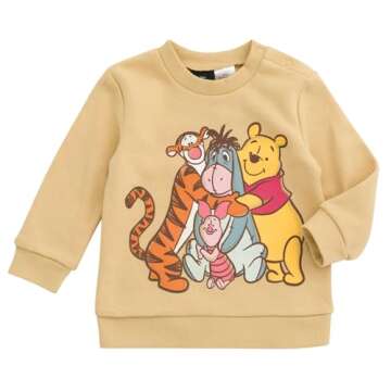 Disney Winnie the Pooh Eeyore Tigger Piglet Toddler Boys Fleece Sweatshirt and Jogger Pants Outfit M...