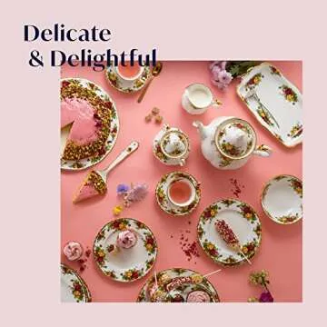 Royal Albert Old Country Roses Sandwich Tray with Gold Accents