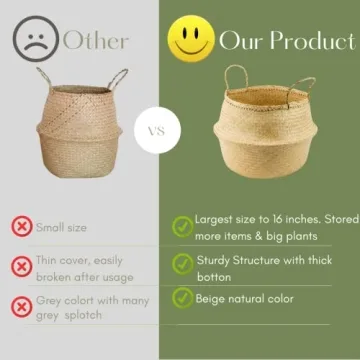 Natural Belly Basket - Versatile Handcrafted Storage Solution