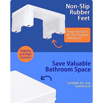 Toilet Stool, Detachable Toilet Potty Step Stool for Adults and Kids，7"Tall Heavy Duty Plastic Portable Squatting Poop Foot Stool , Bathroom Non-Slip Toilet Assistance Step Stool - Modern Sleek Design