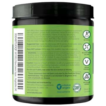 NATURELO Raw Greens Superfood Powder - Mixed Berry - Boost Energy, Detox, Enhance Health - Organic S...