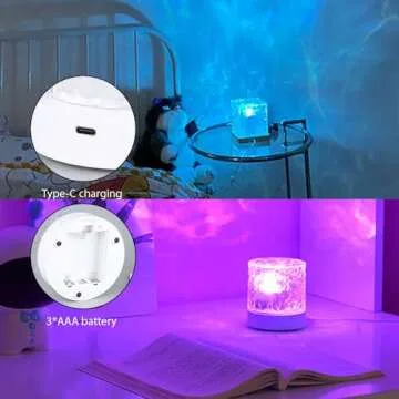 Ocean Wave Ceiling Projector,16 Colors Ocean Wave Light Projector, Water Ripple Ambient Night Light with Remote, Touch Control Aurora Projector Non-Wood for Bedroom,Room Decor,Kids Room (Cubic)