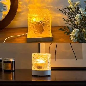 Ocean Wave Ceiling Projector,16 Colors Ocean Wave Light Projector, Water Ripple Ambient Night Light with Remote, Touch Control Aurora Projector Non-Wood for Bedroom,Room Decor,Kids Room (Cubic)