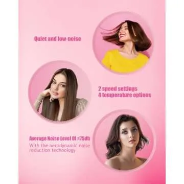 Hair Dryer 110000 RPM High Speed Brushless Motor for Fast Drying 1600W Negative Ionic Low Noise Blow Dryer for Women Magnetic Nozzle Home and Travel