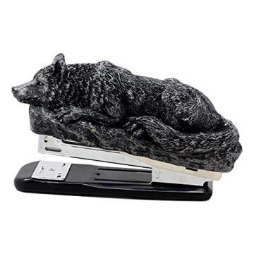 Ebros Resting Alpha Wolf Stapler Office Decor