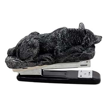 Ebros Resting Alpha Wolf Stapler Office Decor