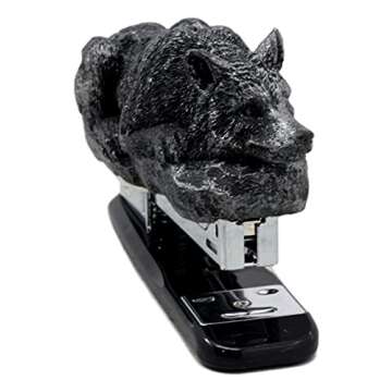 Ebros Resting Alpha Wolf Stapler Office Decor