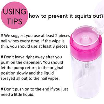 BTArtbox Gel Nail Polish Remover Set 600 PCS Lint Free Nail Wipes Cotton Pads With 1PCS Push Down Pump Dispenser Bottle for Professional Soak Off Gel Polish Remover Acrylic Nail Remover