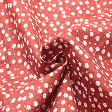 7Pieces 19.5" x 19.5" 100% Cotton Fabric Fat Quarters Fabric Bundles, Pre-Cut Floral Print Quilting ...