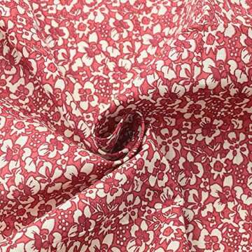 7Pieces 19.5" x 19.5" 100% Cotton Fabric Fat Quarters Fabric Bundles, Pre-Cut Floral Print Quilting Squares for DIY Sewing Scrapbooking Crafting Artcraft (Rose)