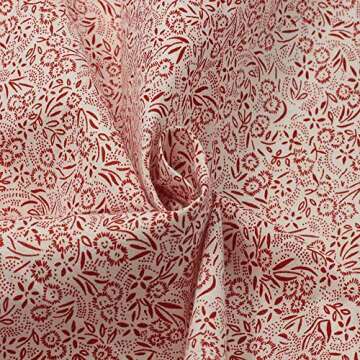 7Pieces 19.5" x 19.5" 100% Cotton Fabric Fat Quarters Fabric Bundles, Pre-Cut Floral Print Quilting Squares for DIY Sewing Scrapbooking Crafting Artcraft (Rose)