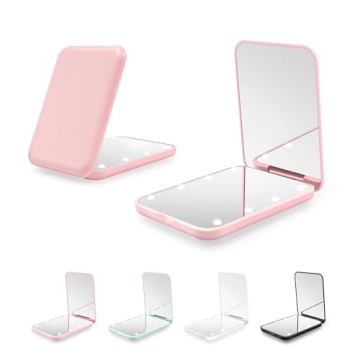 Kakuje Compact Mirror with LED Light - Portable & Stylish