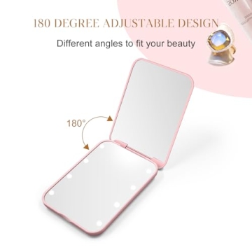 Kakuje Compact Mirror with LED Light - Portable & Stylish