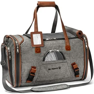 Stylish Mr. Peanut's Airline Approved Soft Sided Pet Carrier for Pets Up to 15 Pounds