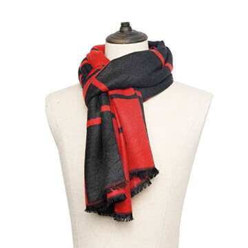 VANLINKER Winter Scarf for Women Fashion Cashmere Plaid Double-sided Design Soft Warm Blanket Wraps ...