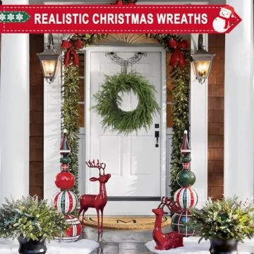 24 Inch Soft Bendable Christmas Wreath for Festive Decor