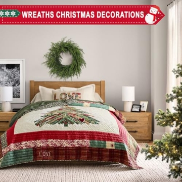 24 Inch Soft Bendable Christmas Wreath for Festive Decor