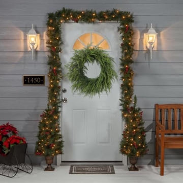 24 Inch Soft Bendable Christmas Wreath for Festive Decor