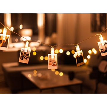 Charmed LED Fairy String Lights with Clips for Warm Ambiance