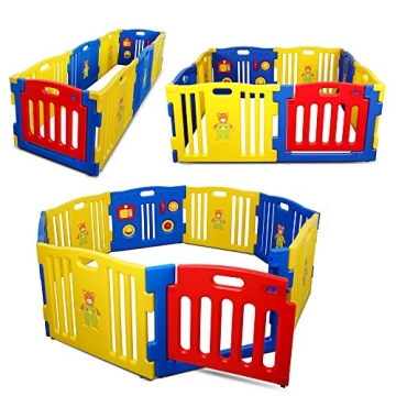 Kidzone Baby Playpen Kids 8 Panel Safety Play Center Yard Home Indoor Outdoor Pen Play Pen Children ...