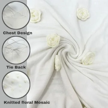 Stylish Women's Knit Maxi Dress with 3D Floral Design