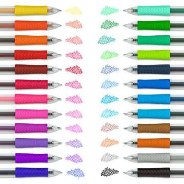 Shuttle Art 24 Colors Retractable Gel Ink Pens for Smooth Writing and Creativity