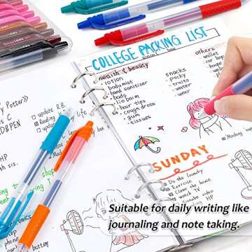 Shuttle Art 24 Colors Retractable Gel Ink Pens for All Ages