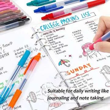 Shuttle Art 24 Colors Retractable Gel Ink Pens for All Ages