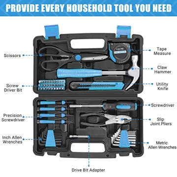 ENGiNDOT 57-Piece Home Tool Kit for DIY & Repairs