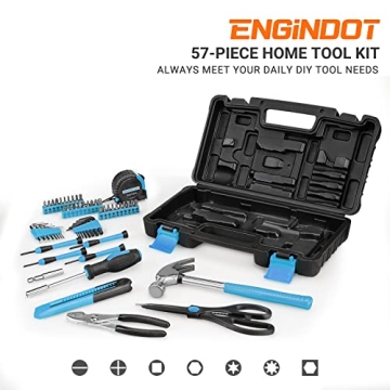 ENGiNDOT 57-Piece Home Tool Kit for DIY & Repairs