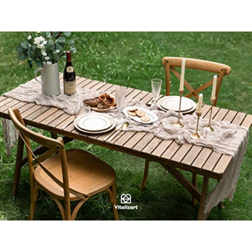 Vitalizart 10ft Cheesecloth Table Runner for Events