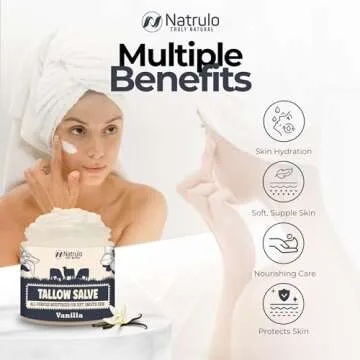 Beef Tallow Salve – All Natural Grass Fed Beef Tallow & Honey All Purpose Balm – Moisturizing Body Salve Great for Eczema, Cracked, Dry, Itchy, Irritated Skin – Skin Repair Skincare Made in USA