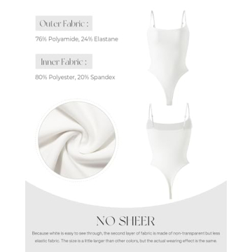 SUUKSESS Sexy Square Neck Thong Bodysuit for Women
