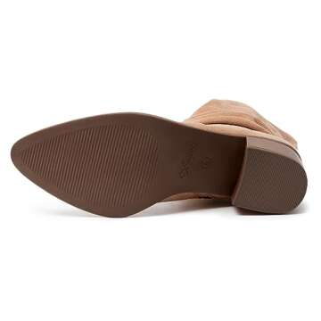 Stylish Athlefit Women's Knee High Chunky Heel Boots