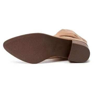 Stylish Athlefit Women's Knee High Chunky Heel Boots