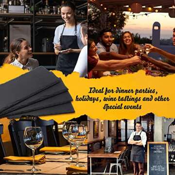 Zopeal 10 Pcs 10" x 5" Black Slate Charcuterie Boards Charcuterie Stone Plates with Natural Edge Slate Cheese Tray Serving Stone Board for Kitchen Dining Party Meat Dried Fruits Display Chalkboard