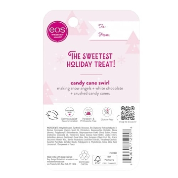 eos Candy Cane Swirl Lip Balm - Holiday Must-Have 24H Moisture