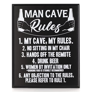 Man Cave Decor - Man Cave Rules sign - Gifts for men who have everything