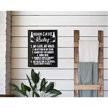 Rustic Man Cave Decor Wooden Bar Sign for Him