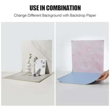 Double Sided 6PCS Photography Backdrop Papers and 2PCS Photo Backdrop Boards, 24x24in, with Carry Ba...