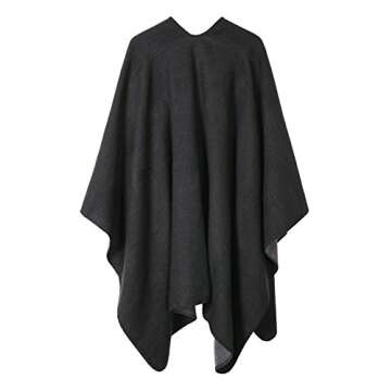 Urban CoCo Women's Color Block Shawl Wrap Open Front Poncho Cape - Sleek Winter Style
