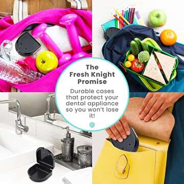 Retainer Case (2 Pack). Retainer Case with Vent Holes. Perfect for Denture, Mouth Guard, Aligners. (True Red)