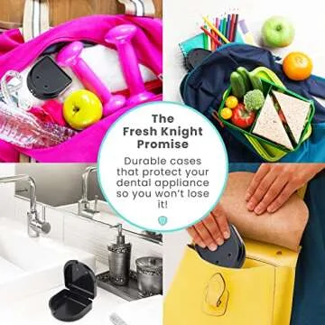 Retainer Case (2 Pack). Retainer Case with Vent Holes. Perfect for Denture, Mouth Guard, Aligners. (True Red)