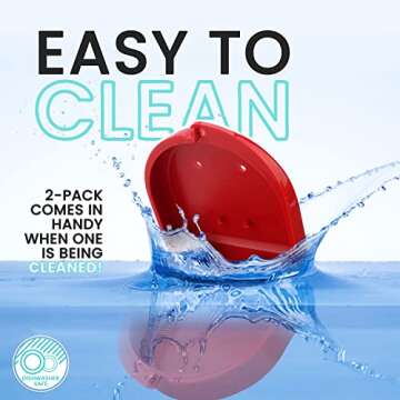Retainer Case (2 Pack). Retainer Case with Vent Holes. Perfect for Denture, Mouth Guard, Aligners. (True Red)