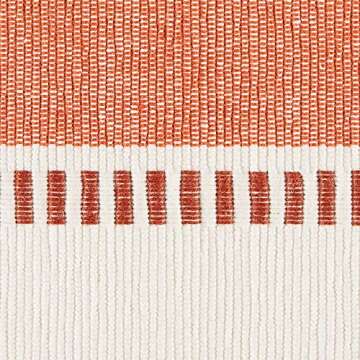 DII Dobby Stripe Woven Table Runner, 13x72 (13x77.5, Fringe Included), Burnt Orange