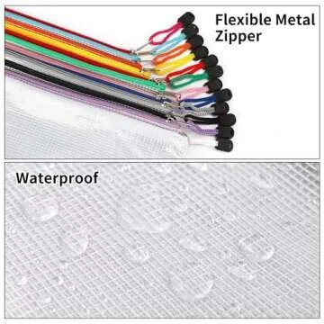 EOOUT 24pcs Mesh Zipper Pouch Bags A3 Extra Large Document Bag with Label Pocket, 16.9x12 Inches, Plastic Zip File Folders, Puzzles, Board Game Storage for Organizing Office Home