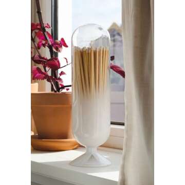 Skeem Cloud Fireplace Glass Match Cloche with Striker - White-Tipped Matches - Includes 120 Large Ma...