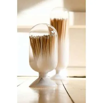 Elegant Glass Match Cloche with Striker - Perfect Gift