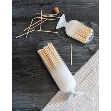 Skeem Cloud Fireplace Glass Match Cloche with Striker - White-Tipped Matches - Includes 120 Large Match Sticks - Perfect Fireplace Decor, Decorative Matches for Candles
