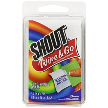 Shout Wipes Stain Remover, Instant Stain Removal on the Go, Travel Essentials, 4 Pack